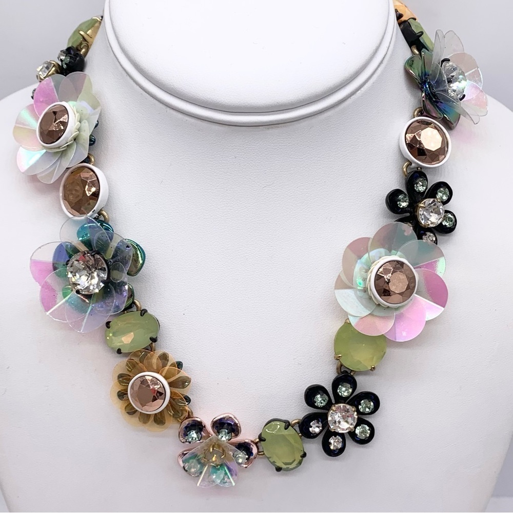 J. Crew Sequin Brulee Flower Necklace